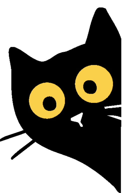 Yeux jaunes chat noir mascotte Ch'adore - Arbre à chat en bois design unique qualité