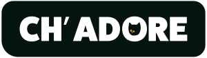 Logo CH'ADORE complet en noir chat noir design - Arbre à chat premium en bois unique artisanat français personnalisable