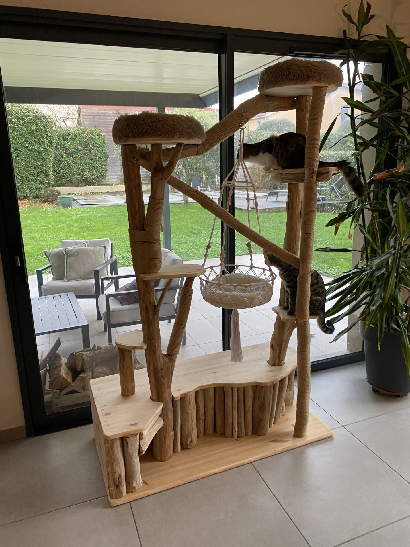 arbre à chat design en bois